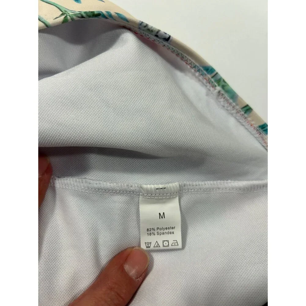 Retro Style Beige 1960s Butterfly Halter One-Piece Bikini Set - Picture 5 of 7